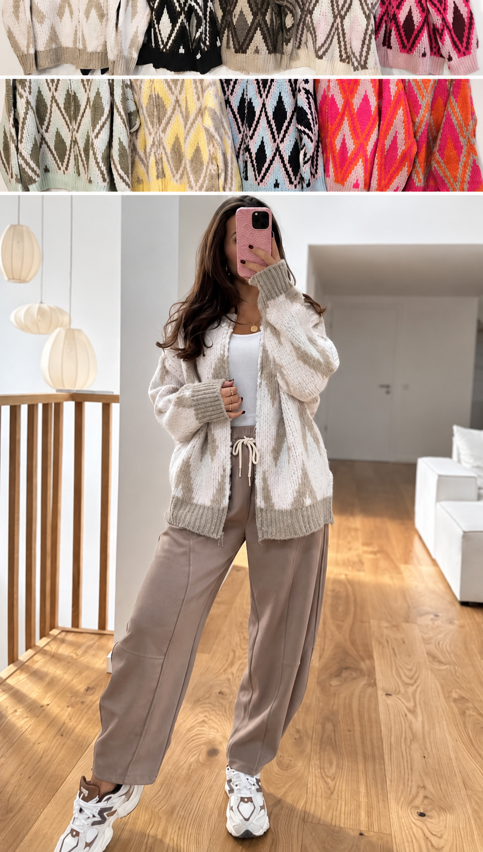 Strickjacke Diamond Knit