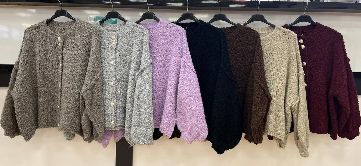 Boucle Jacke Toffee kurz